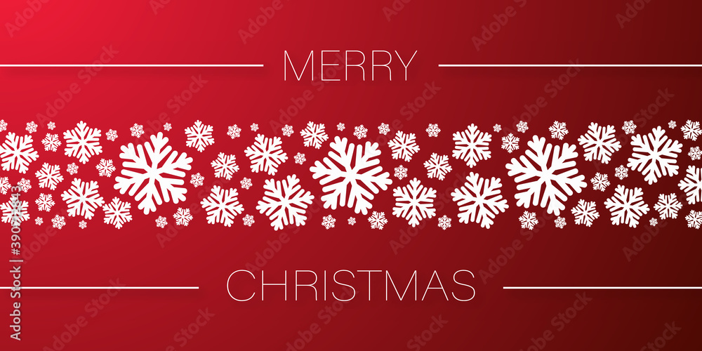 Christmas banner. Background christmas design snowflakes on gradient background. Horizontal christmas poster, greeting cards, headers, website. Vector illustration