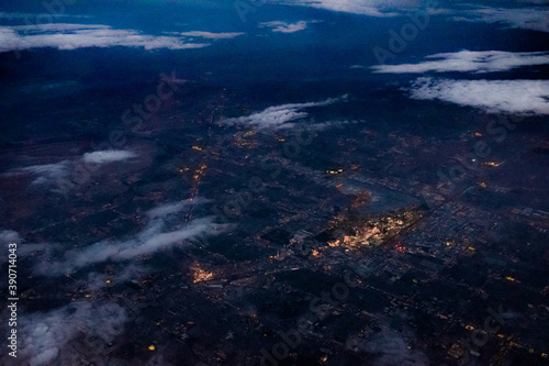 Canvas Print Las Vegas aerial night view