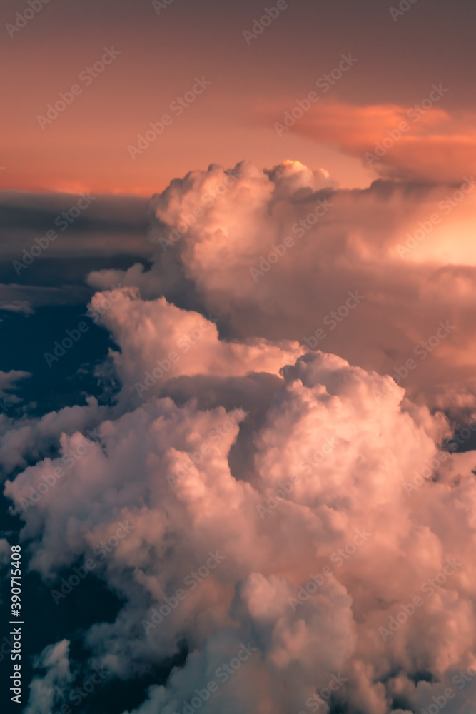 Fototapeta premium clouds in the sunset aerial