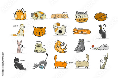 Funny cats, Collection of cats character for your design