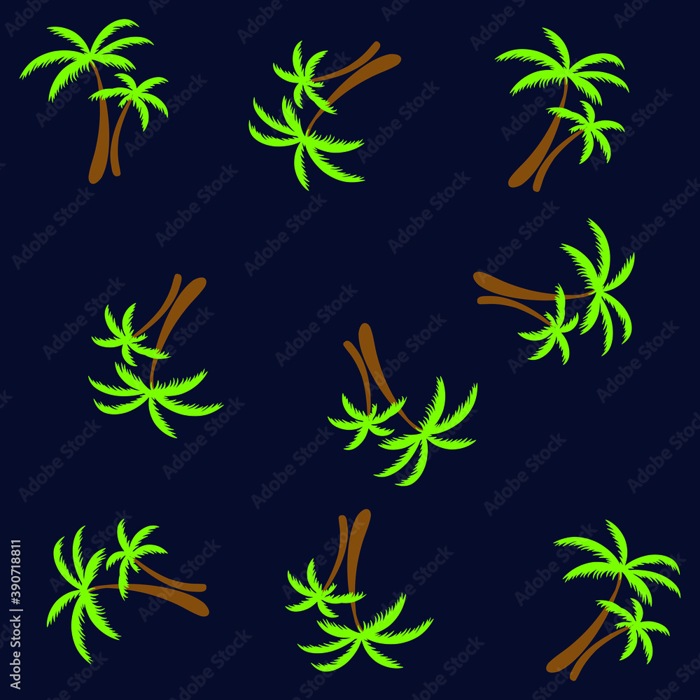 Island and palm trees hand drawing sketch line in seamless pattern vectoe for fashion fabric and all prints on white background