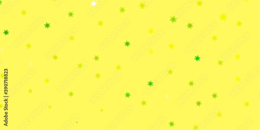 Light green, yellow vector texture with disease symbols.
