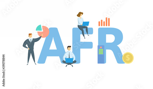 AFR, Applicable Federal Rate. Concept with keyword, people and icons. Flat vector illustration. Isolated on white background. photo