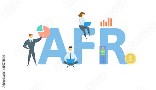 AFR, Applicable Federal Rate. Concept with keyword, people and icons. Flat vector illustration. Isolated on white background.