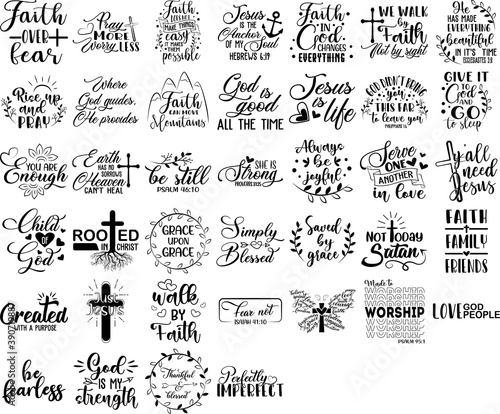 Collection of Christian phrases, slogans or quotes photo