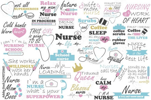 Nurse vector quote. Medical doctor sayings illustration