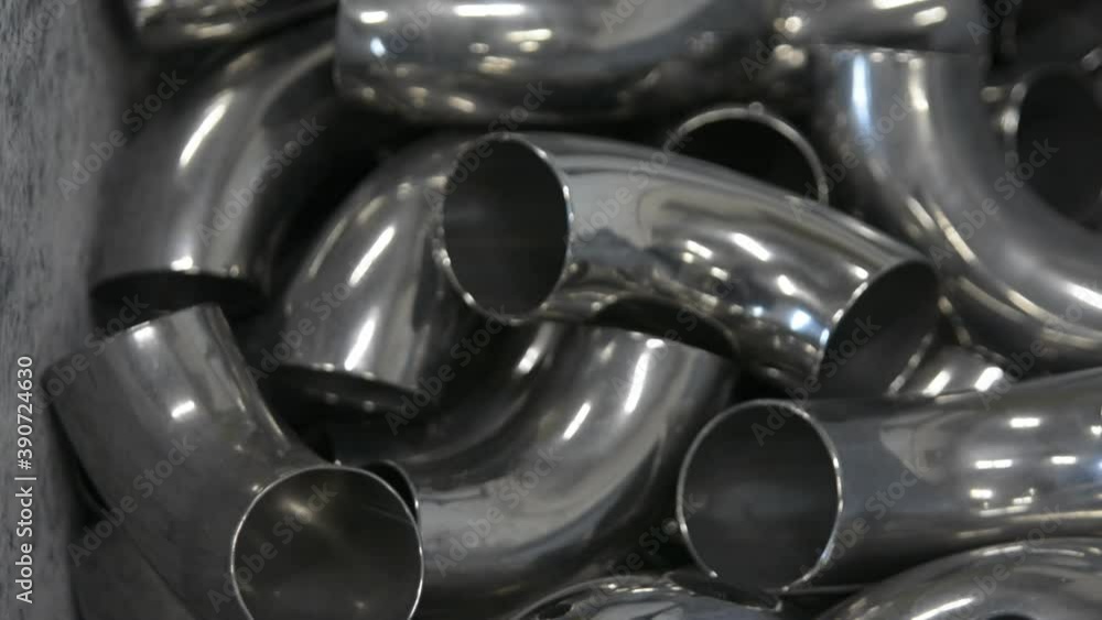 Arcs of stainless steel pipes. Element of pipe rolling machine for production of stainless steel pipes. Metal rolling machines for production of rolled metal. Arcs of stainless steel pipes. Element of pipe rolling machine for production of stainless steel pipes. Metal rolling machines for production of rolled metal.