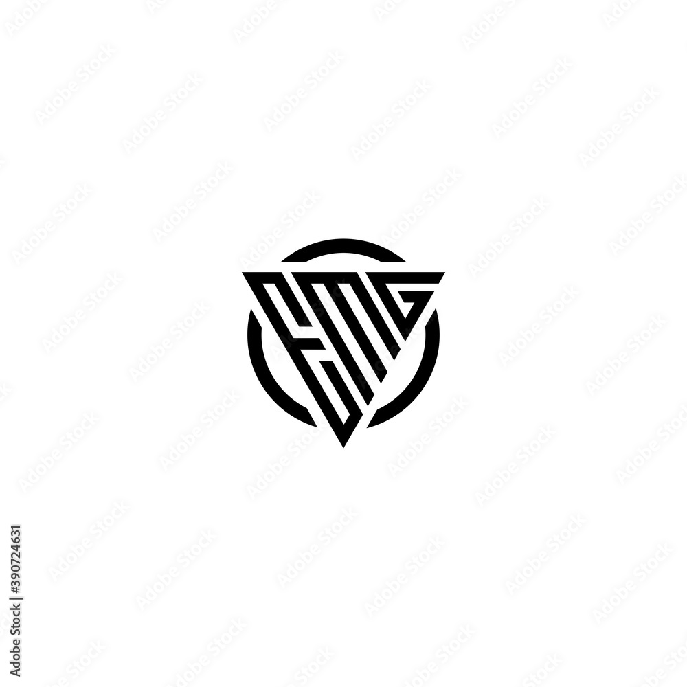 Initial letter EMG triangle monogram simple modern clean vector logo Initial letter EMG triangle monogram simple modern clean vector logo