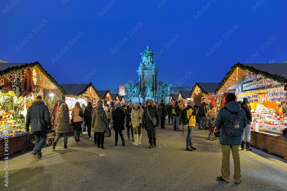 Christmas Village on Maria-Theresien-Platz in Vienna, Austria