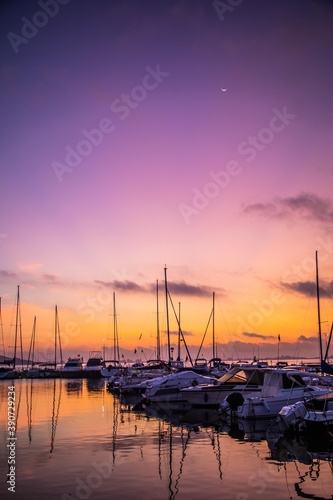 Boats at dawn,  Spain