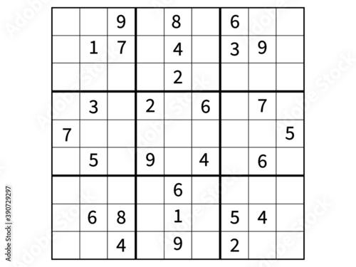 Sudoku problem on a blank sheet