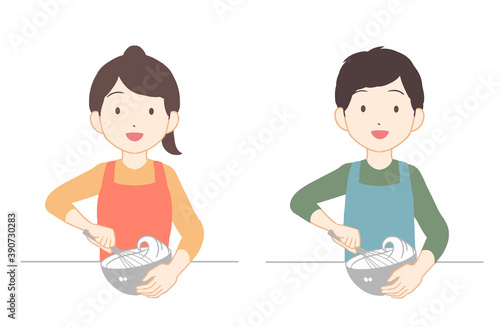 ホイップをかき混ぜる(線無し)