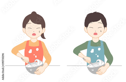 ホイップをかき混ぜて飛び散る(線無し)