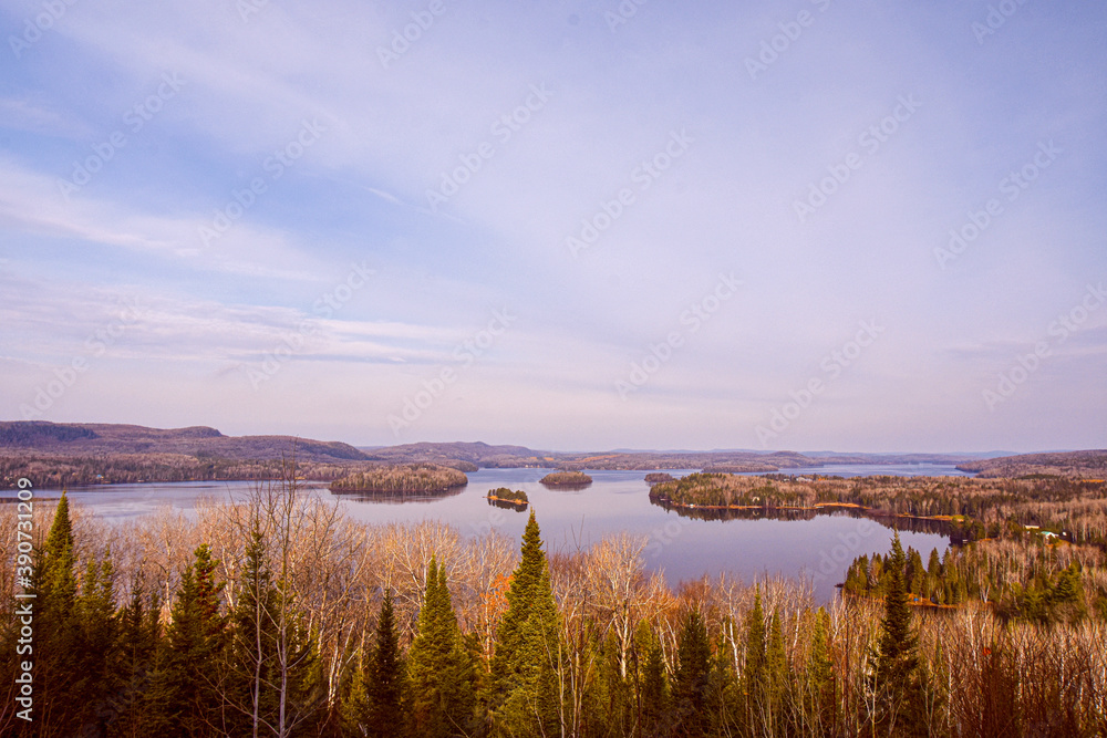 Part of a huge lake in Quebec in November