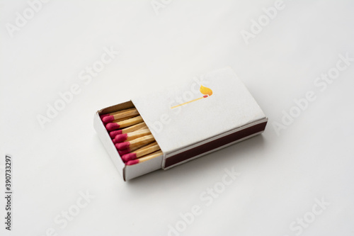 box of matches on white background