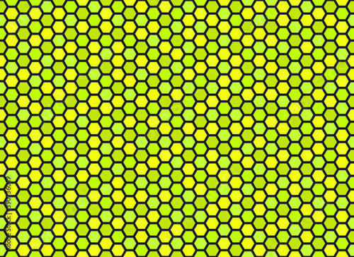 Seamless random yellow and green mosaic background. Hexagon tiles background. Print for web backgrounds, wrapping, decor,etc. Follow other mosaic patterns in my collection.