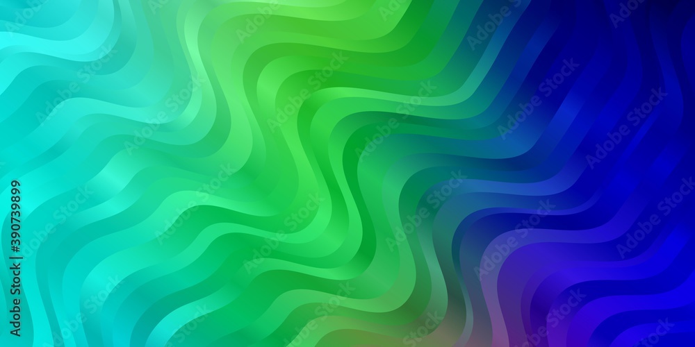 Light Blue, Green vector background with curved lines. Light Blue, Green vector background with curved lines.
