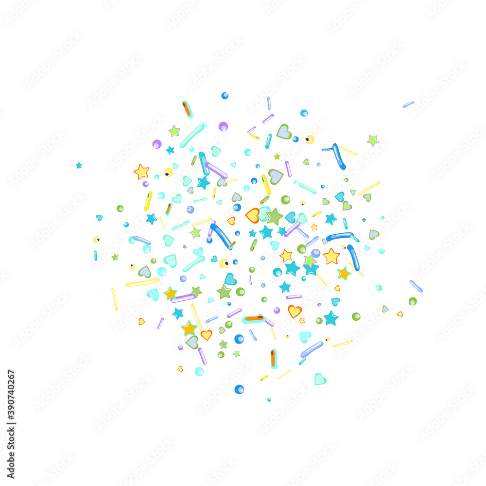 Naklejka premium Sprinkles grainy. Cupcake donuts background.