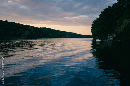 Connecticut river scene at sunrise photo