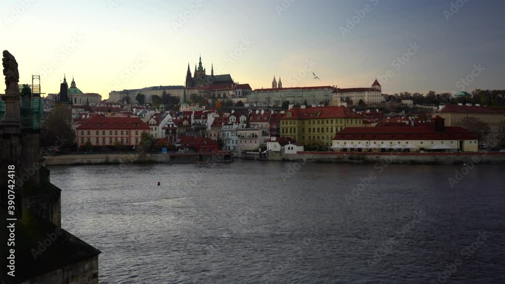 view of prague castle and st. vitus cathedral and vltava river from charles bridge in prague in czech republic
view of prague castle and st. vitus cathedral and vltava river from charles bridge in prague in czech republic