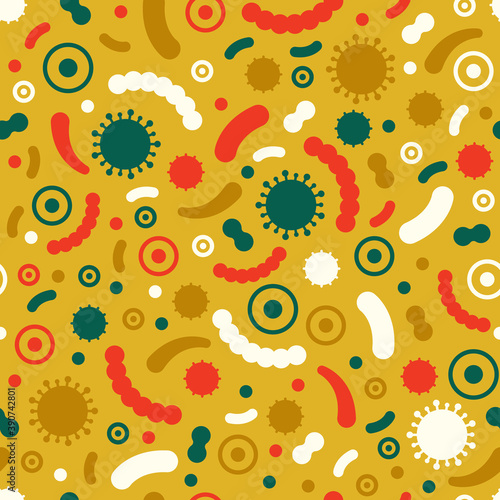 Vector seamless pattern design with abstract viruses