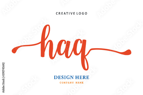 HAQ lettering logo is simple, easy to understand and authoritative photo