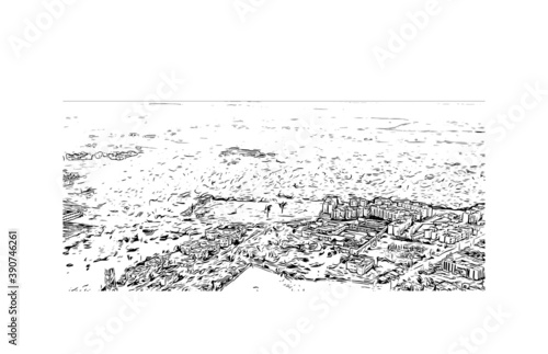 Building view with landmark of Chhindwara is a city in India. Hand drawn sketch illustration in vector. photo