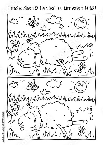 Rätselbild Fehlerbild Schaf