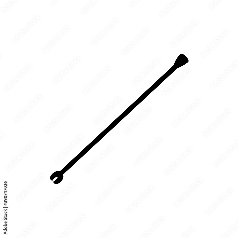 Crowbar icon on white background. Silhouette vector in flat design. Crowbar icon on white background. Silhouette vector in flat design.