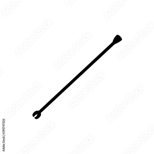 Crowbar icon on white background. Silhouette vector in flat design. 
