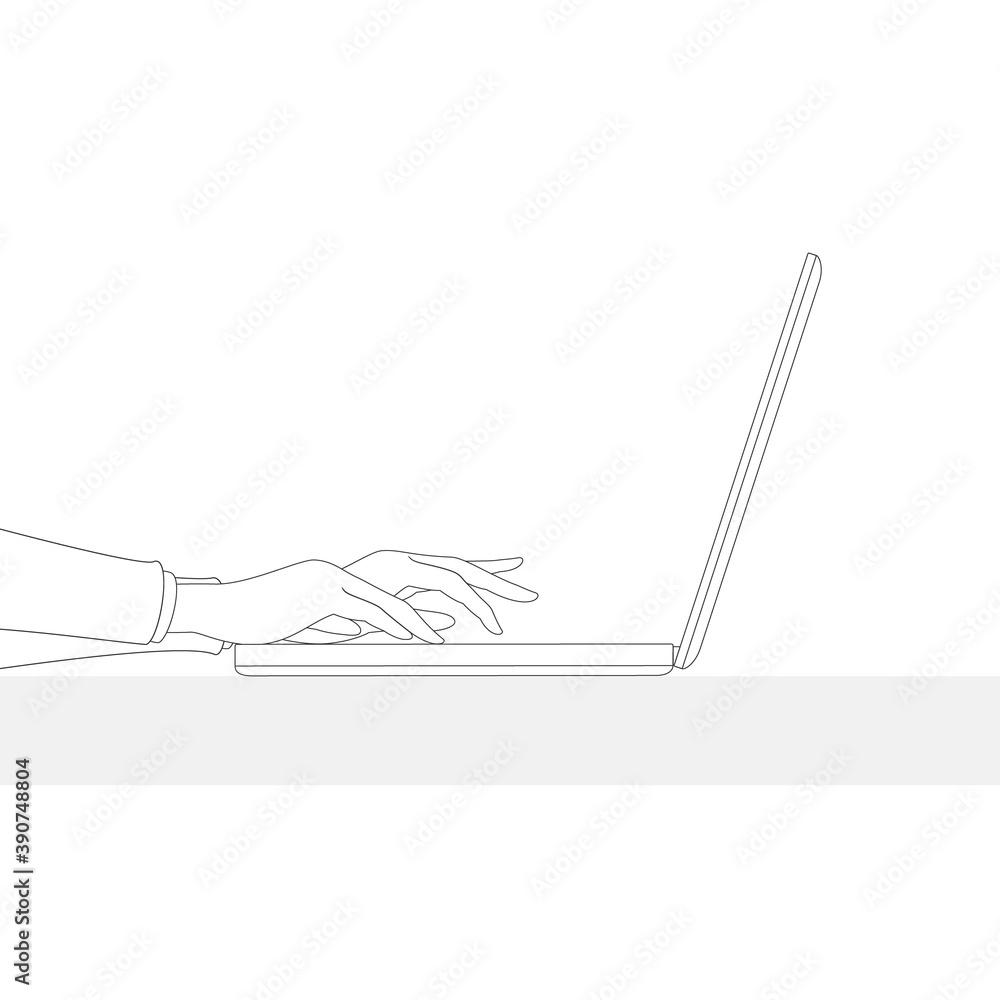 Hand to operate the notebook PC (Side view) Hand to operate the notebook PC (Side view)