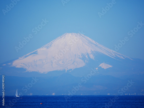 日本、青空と富士山