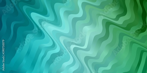 Light Blue, Green vector pattern with curves.