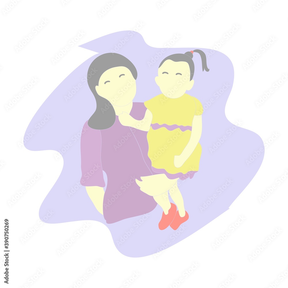 Illustration vector graphic of mother and child 5 Illustration vector graphic of mother and child 5
