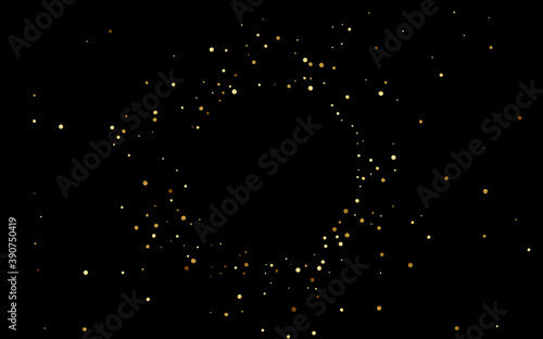 Gold Shine Holiday Vector Black Background. 