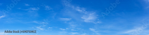 Panorama blue sky with tiny clouds.