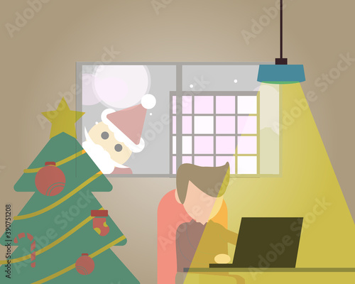 Santa Claus is coming to town but you are still awake vector