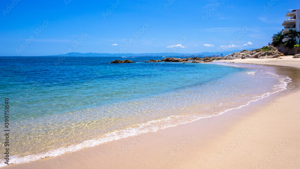 A beautiful blue beach in Puerto Vallarta, Conchas Chinas