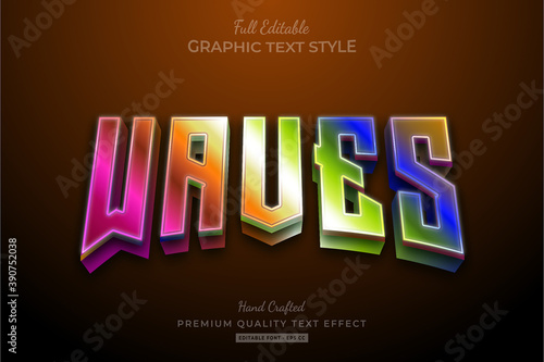 Waves 80's Gradient Editable Text Effect