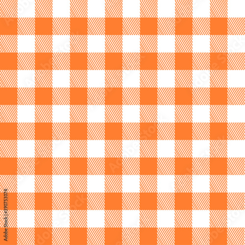 Orange checkered tablecloths seamless pattern background.