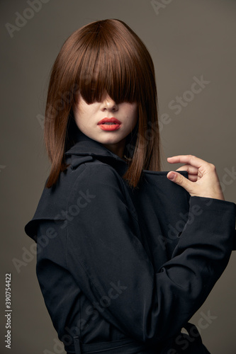 Isolated background pretty model Light skin suit