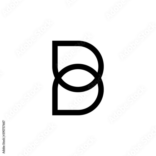 two rings letter b icon logo vector 