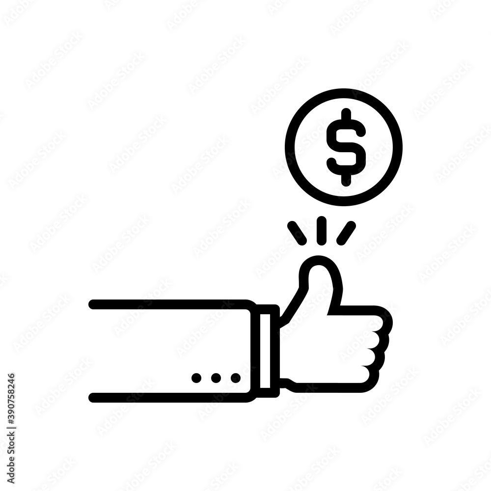 Black line icon for toss Black line icon for toss