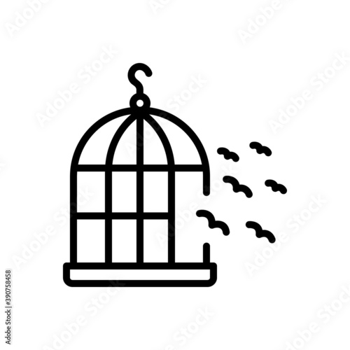 Black line icon for freedom