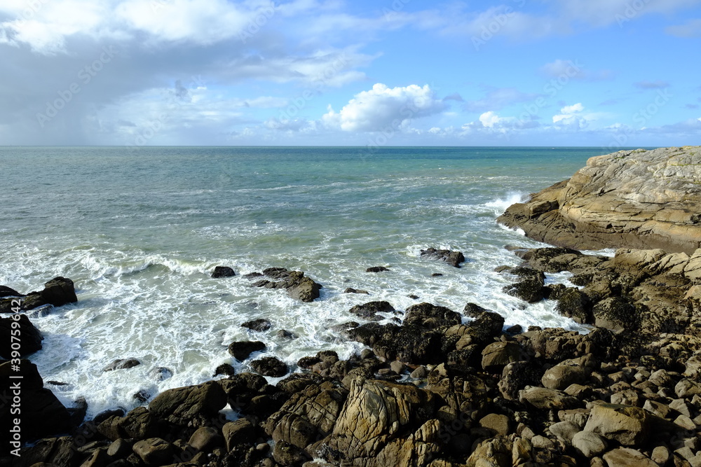 The rocks and the foam of the Atlantic ocean at Batz-sur-mer. The rocks and the foam of the Atlantic ocean at Batz-sur-mer.