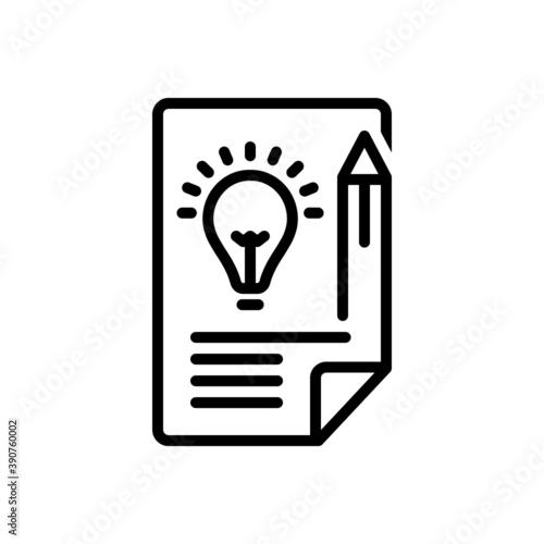 Black line icon for brief