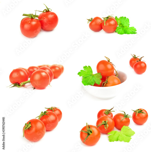 Group of cherry on a white background clipping path