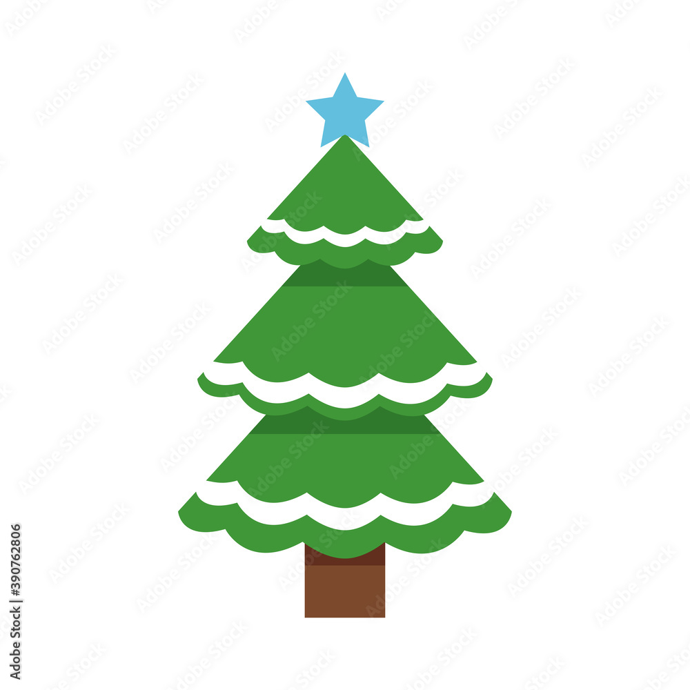 happy merry christmas green tree with star and snow happy merry christmas green tree with star and snow