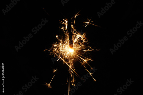 Abstract shot of a burning firework fuse photo