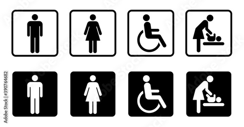 アイコン トイレの男女 身体障害者 ベビーシート